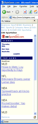 My Sidebar for Internet Explorer Screenshot